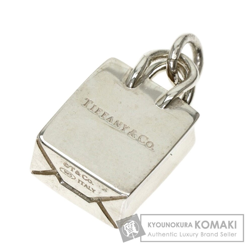 Tiffany Co shopping bag charm pendant silver